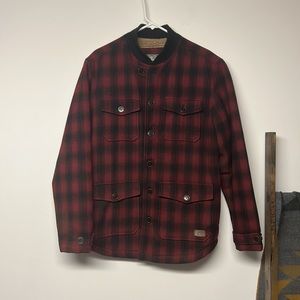 Roots Plaid Wool Sherpa Button Up Jacket